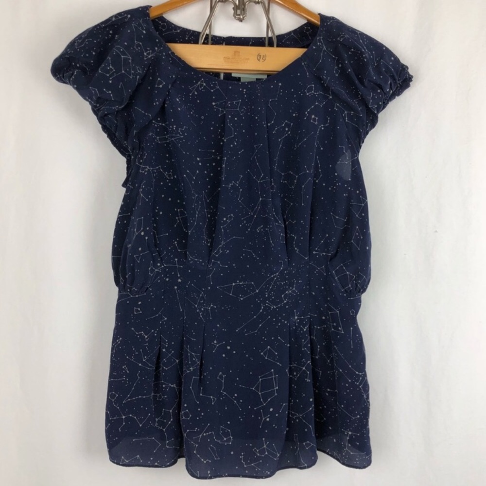 Maeve Trace the Stars Constellation Peplum Blouse